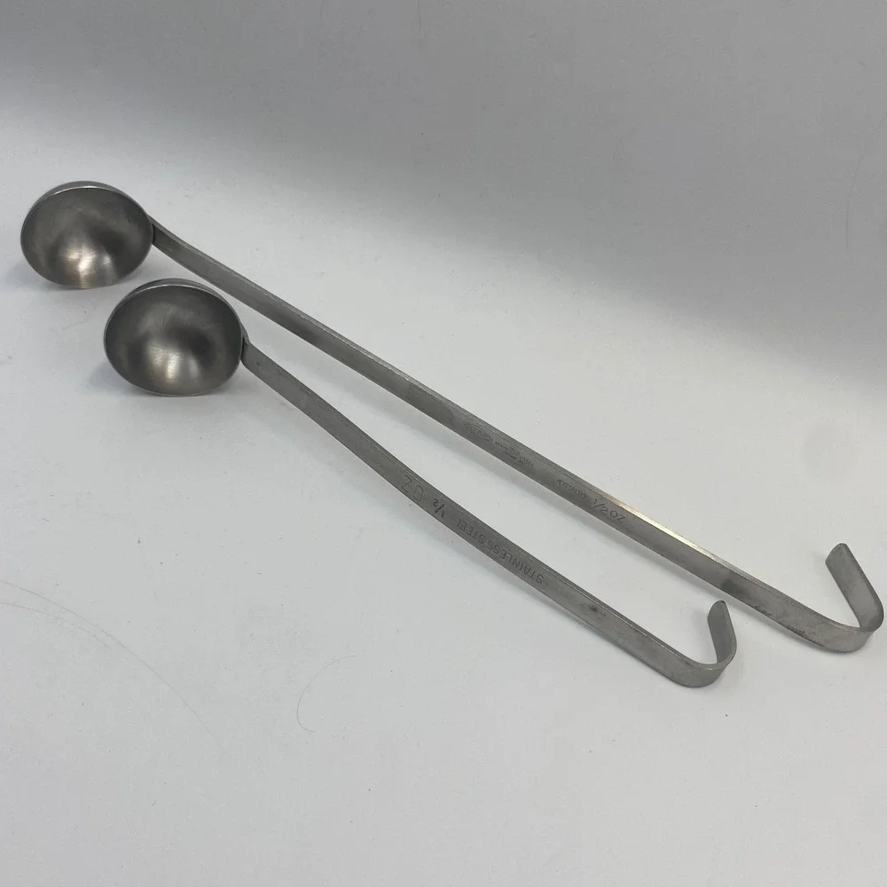 Vollrath 46900 Stainless Steel 1/2 oz Portion Ladles Hooked Handle‎ Set of 2